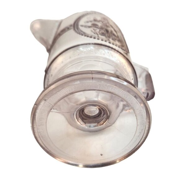 Antique Clear Glass Victorian Style Pitcher With Embossed Greek Mythology Design - Picture 14 of 16